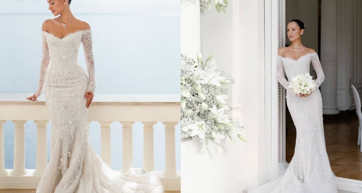 Mewah dan Elegan! Intip Detail Gaun Pengantin Alexandra Leclerc yang Memukau