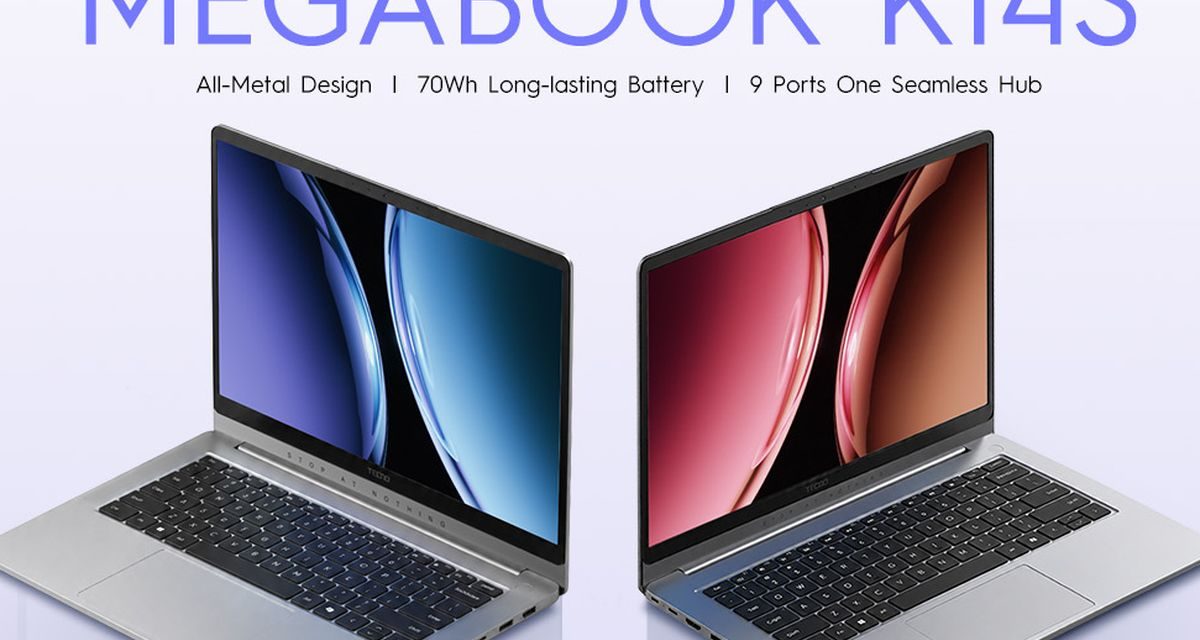 Tecno Megabook K14S Resmi Meluncur, Laptop Tipis Spek Gahar
